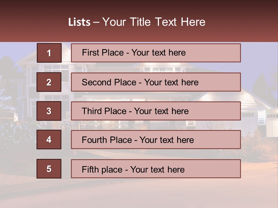 A Large House With A Lot Of Lights On It PowerPoint Template