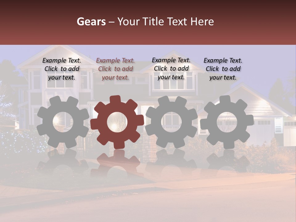 A Large House With A Lot Of Lights On It PowerPoint Template