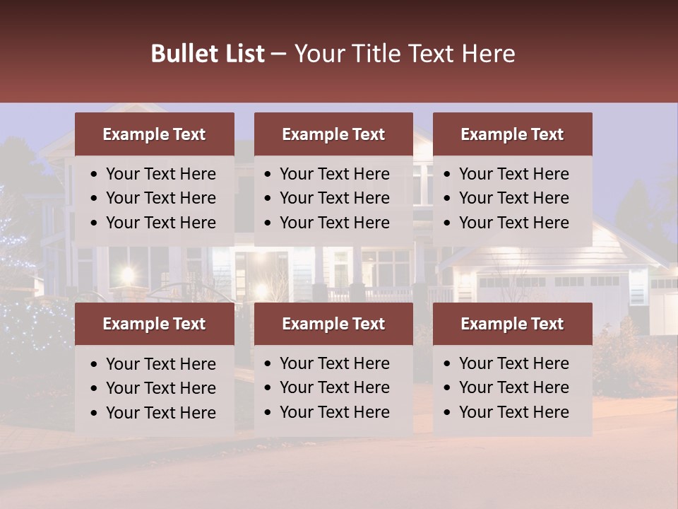 A Large House With A Lot Of Lights On It PowerPoint Template