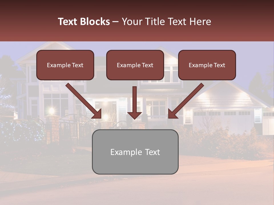 A Large House With A Lot Of Lights On It PowerPoint Template