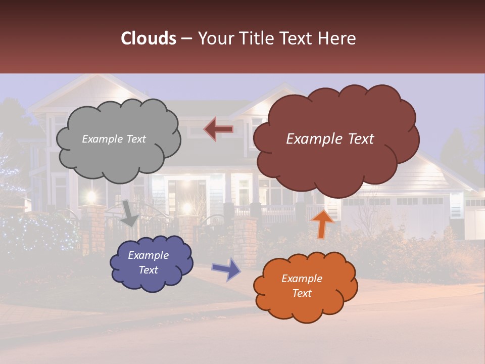 A Large House With A Lot Of Lights On It PowerPoint Template