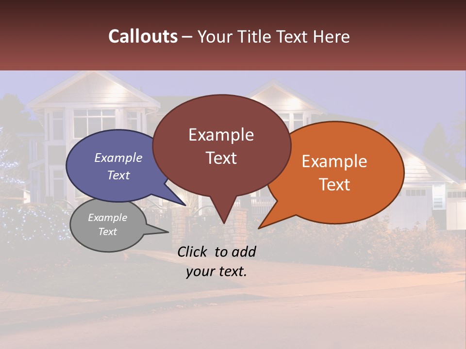 A Large House With A Lot Of Lights On It PowerPoint Template