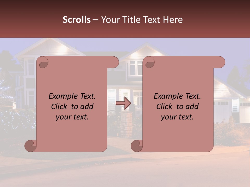 A Large House With A Lot Of Lights On It PowerPoint Template