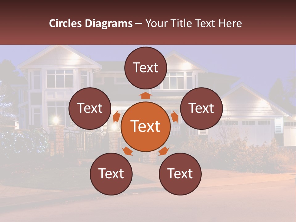 A Large House With A Lot Of Lights On It PowerPoint Template