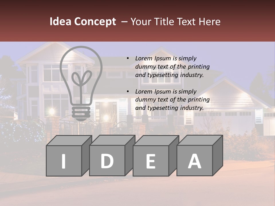 A Large House With A Lot Of Lights On It PowerPoint Template