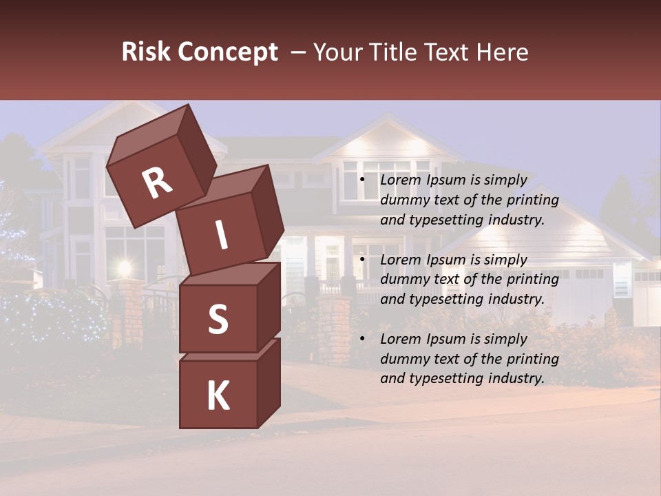 A Large House With A Lot Of Lights On It PowerPoint Template