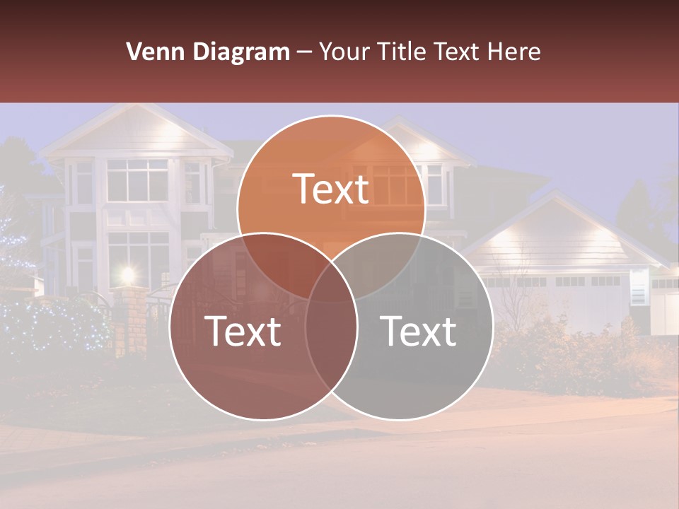 A Large House With A Lot Of Lights On It PowerPoint Template