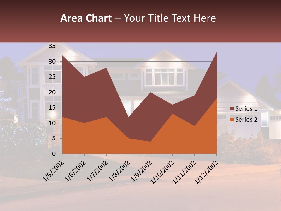 A Large House With A Lot Of Lights On It PowerPoint Template