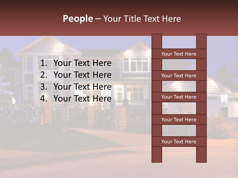 A Large House With A Lot Of Lights On It PowerPoint Template