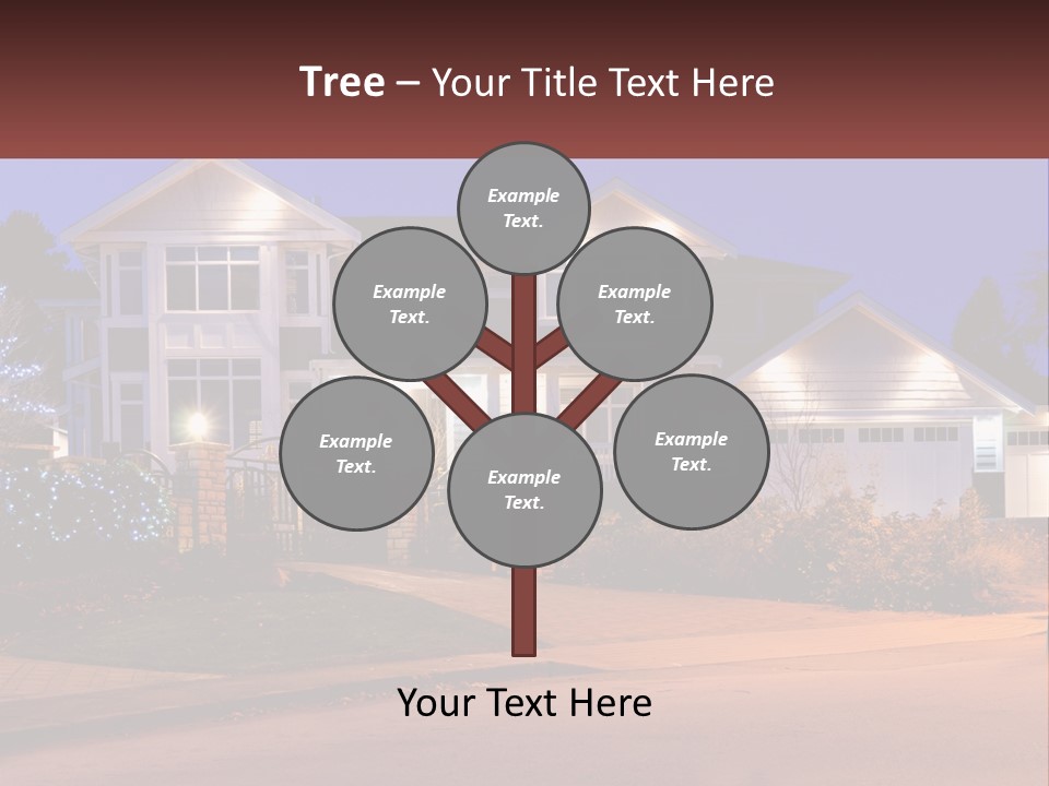 A Large House With A Lot Of Lights On It PowerPoint Template