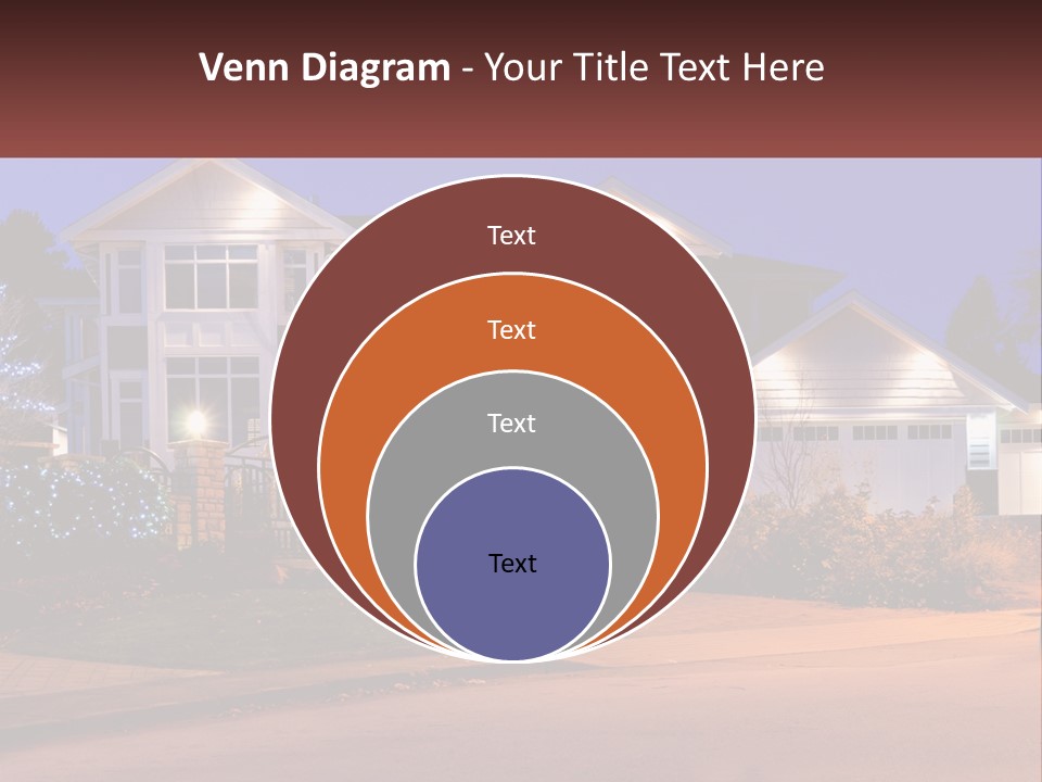A Large House With A Lot Of Lights On It PowerPoint Template
