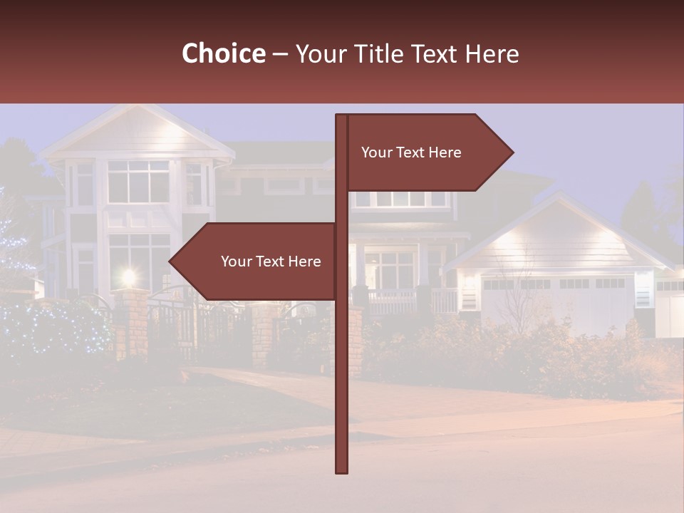 A Large House With A Lot Of Lights On It PowerPoint Template