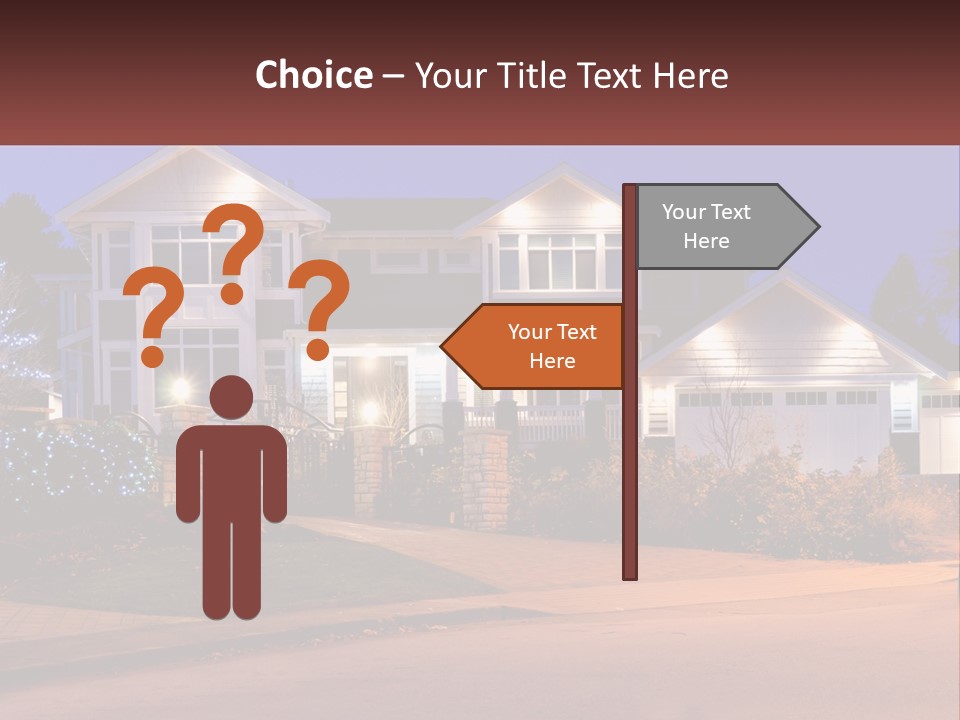 A Large House With A Lot Of Lights On It PowerPoint Template