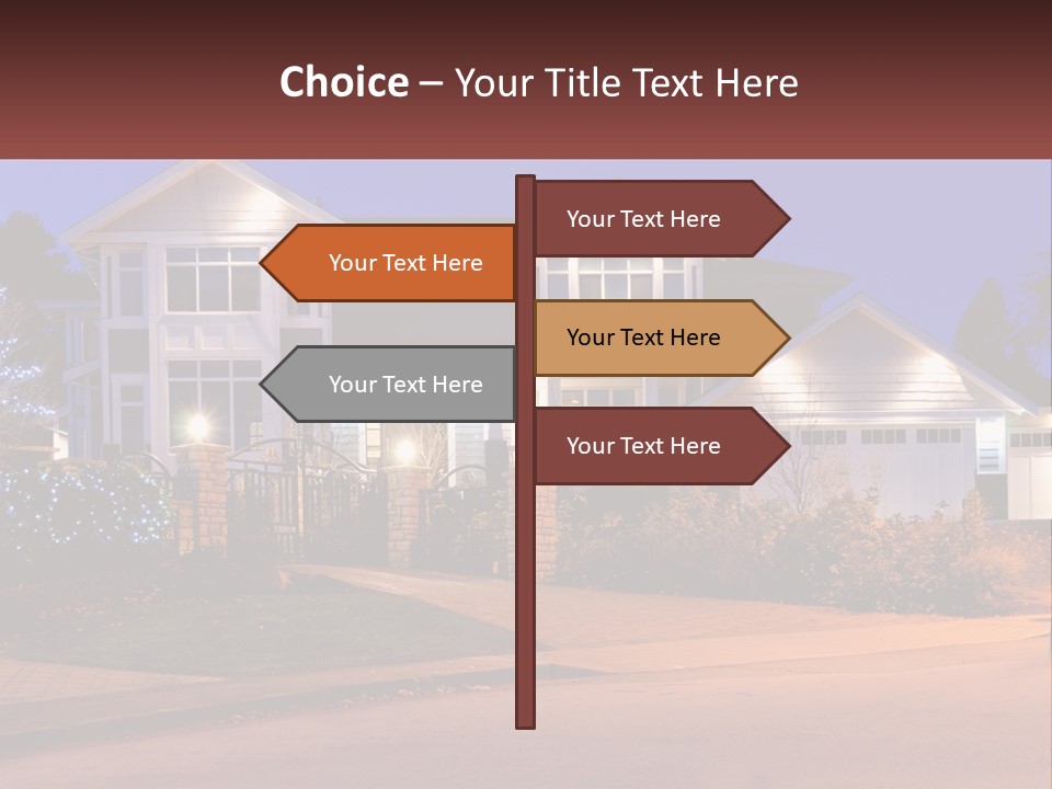 A Large House With A Lot Of Lights On It PowerPoint Template