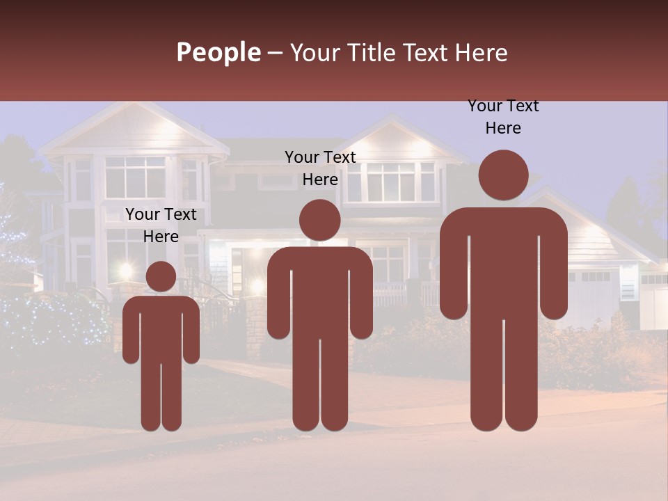 A Large House With A Lot Of Lights On It PowerPoint Template