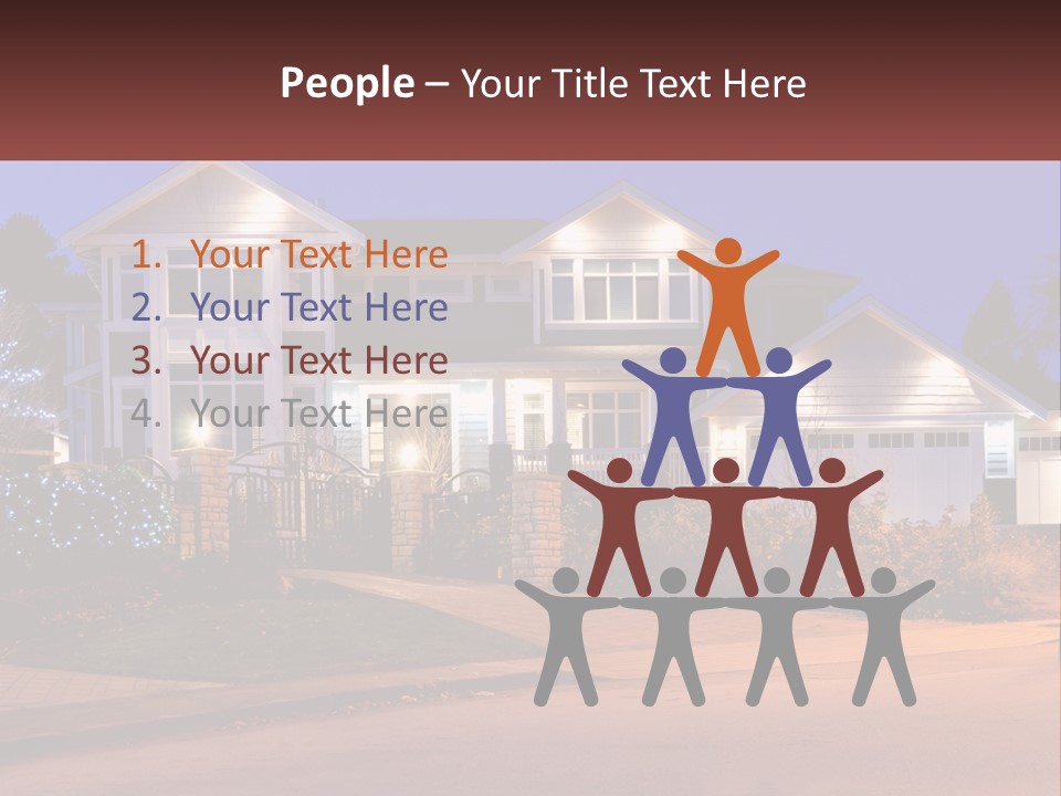 A Large House With A Lot Of Lights On It PowerPoint Template