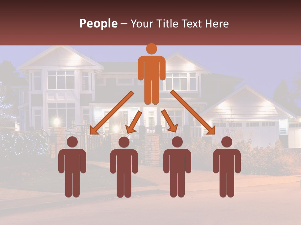 A Large House With A Lot Of Lights On It PowerPoint Template