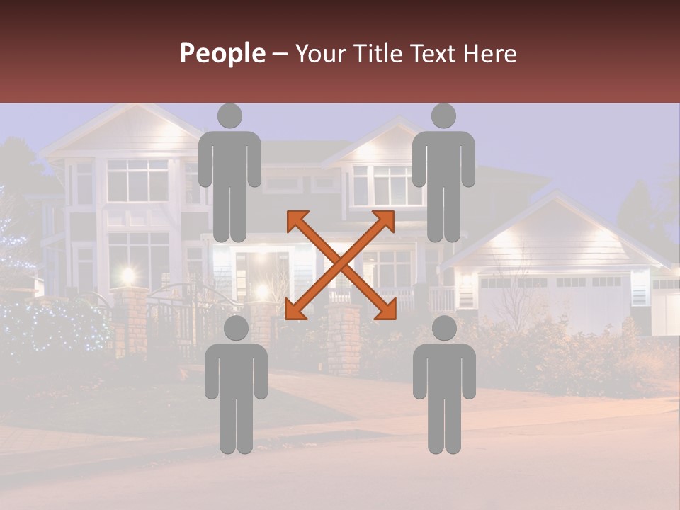 A Large House With A Lot Of Lights On It PowerPoint Template