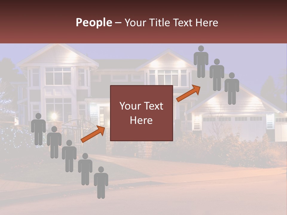 A Large House With A Lot Of Lights On It PowerPoint Template