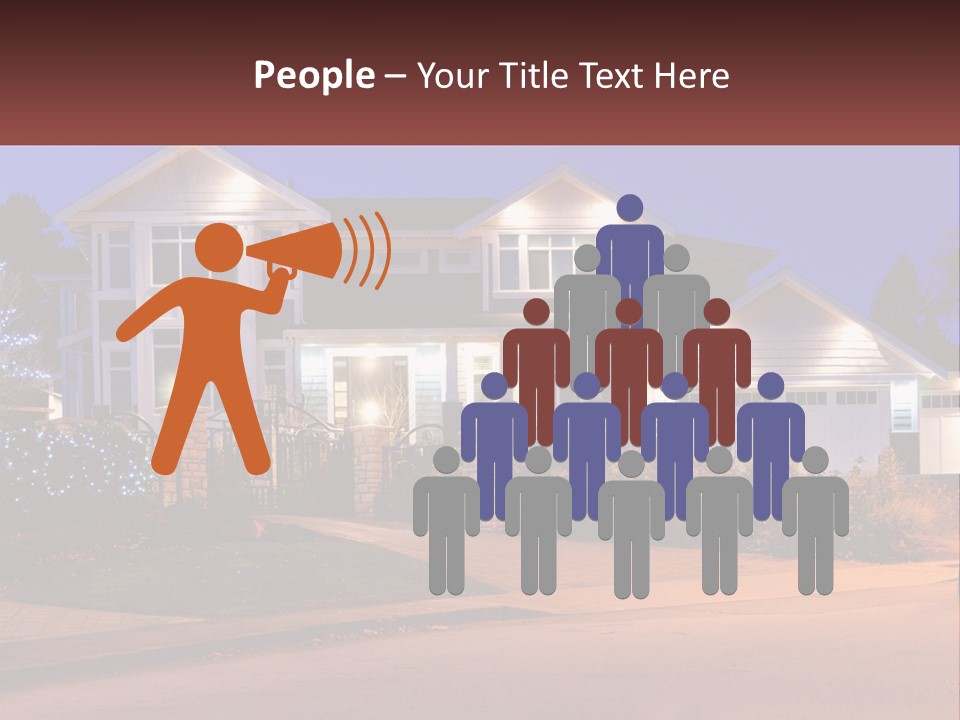 A Large House With A Lot Of Lights On It PowerPoint Template