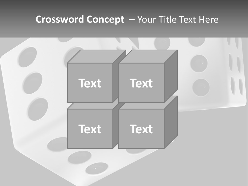 Two White Dices With Black Dots On A Black Background PowerPoint Template