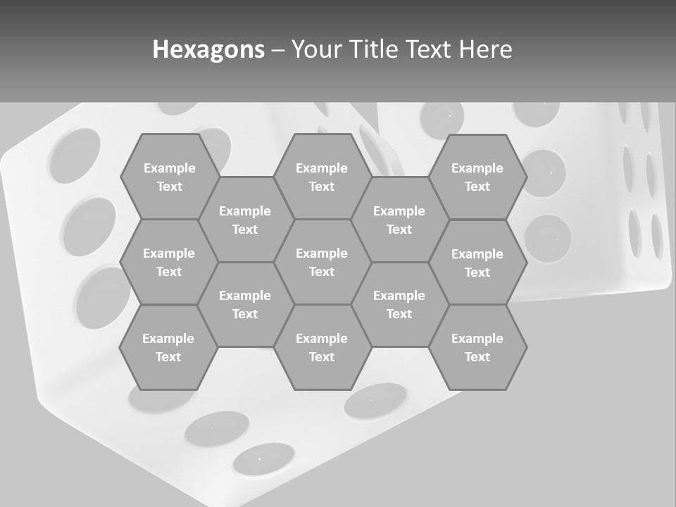 Two White Dices With Black Dots On A Black Background PowerPoint Template