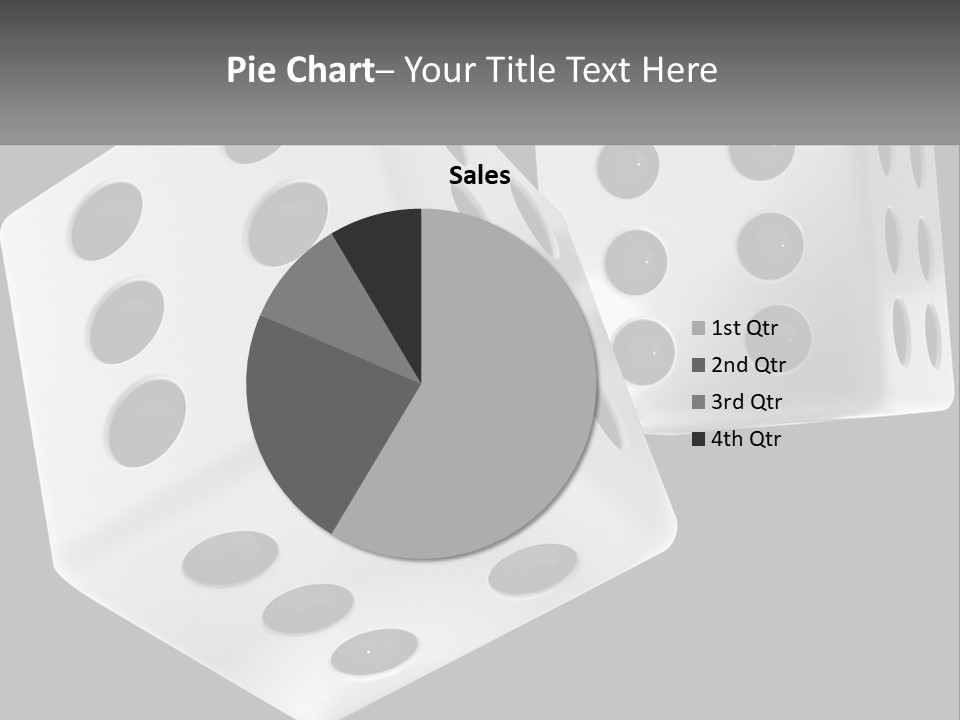 Two White Dices With Black Dots On A Black Background PowerPoint Template