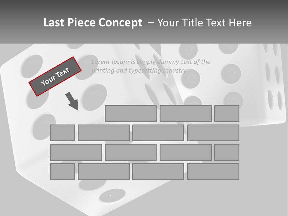 Two White Dices With Black Dots On A Black Background PowerPoint Template