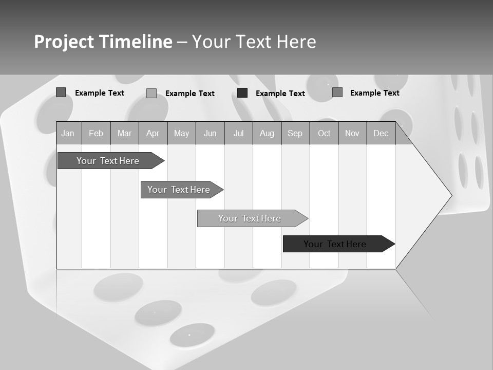 Two White Dices With Black Dots On A Black Background PowerPoint Template
