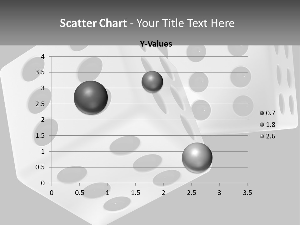 Two White Dices With Black Dots On A Black Background PowerPoint Template