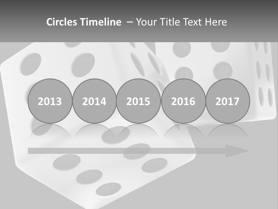 Two White Dices With Black Dots On A Black Background PowerPoint Template