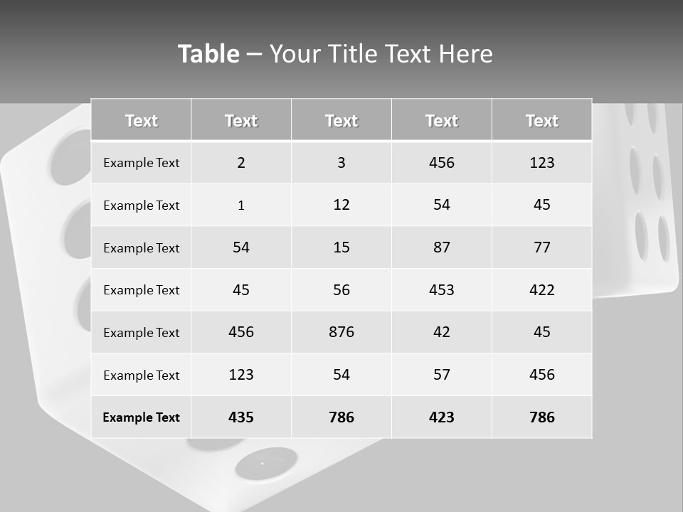 Two White Dices With Black Dots On A Black Background PowerPoint Template