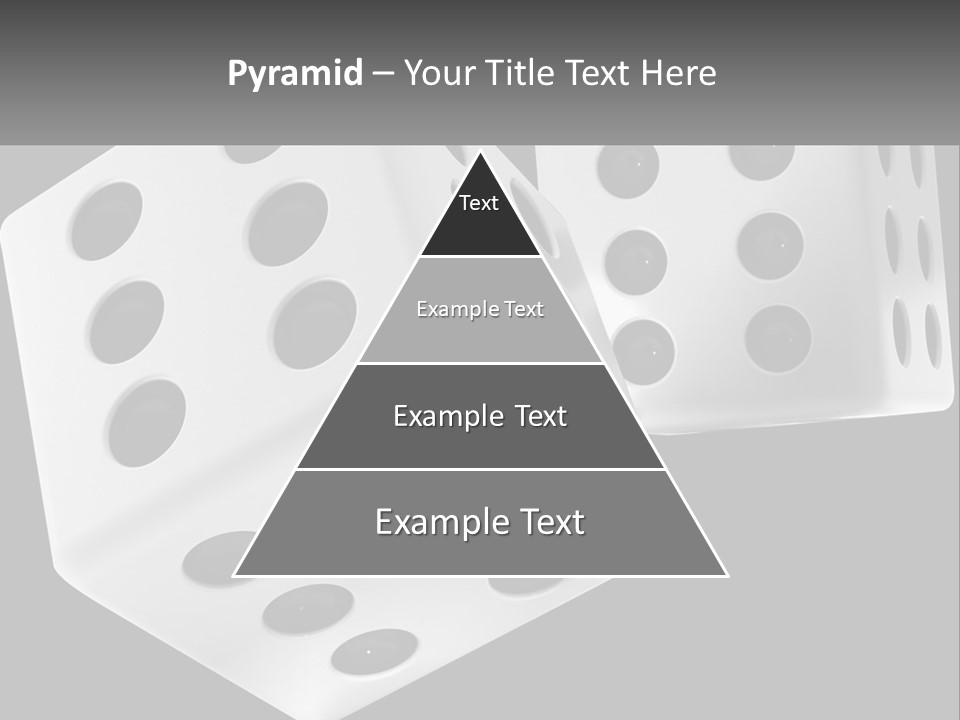 Two White Dices With Black Dots On A Black Background PowerPoint Template