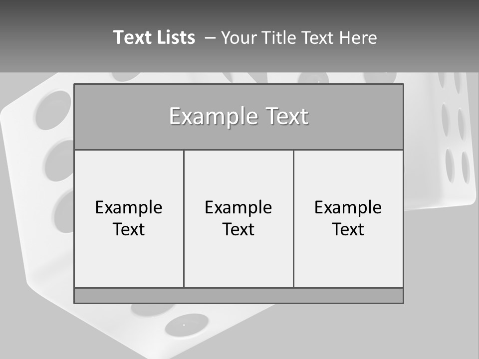 Two White Dices With Black Dots On A Black Background PowerPoint Template