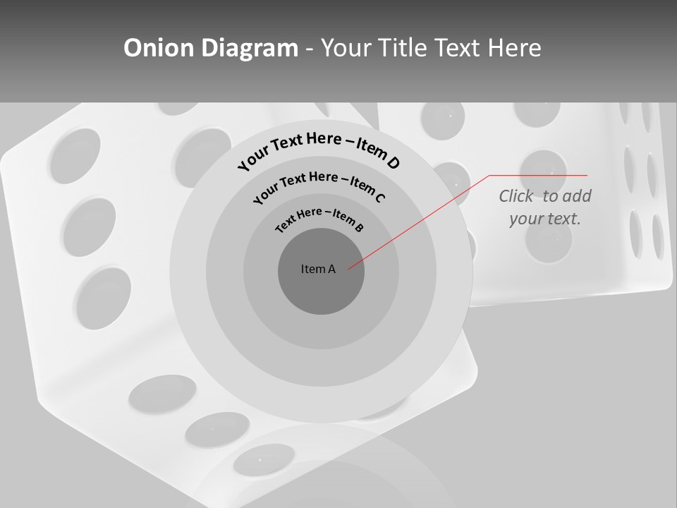 Two White Dices With Black Dots On A Black Background PowerPoint Template