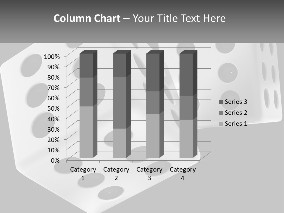 Two White Dices With Black Dots On A Black Background PowerPoint Template