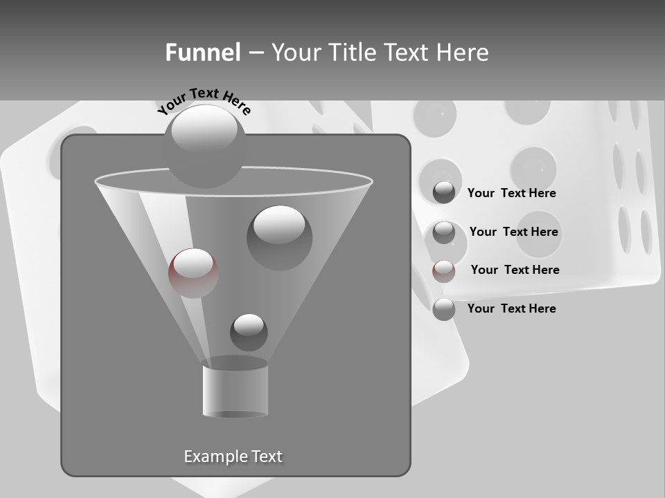 Two White Dices With Black Dots On A Black Background PowerPoint Template