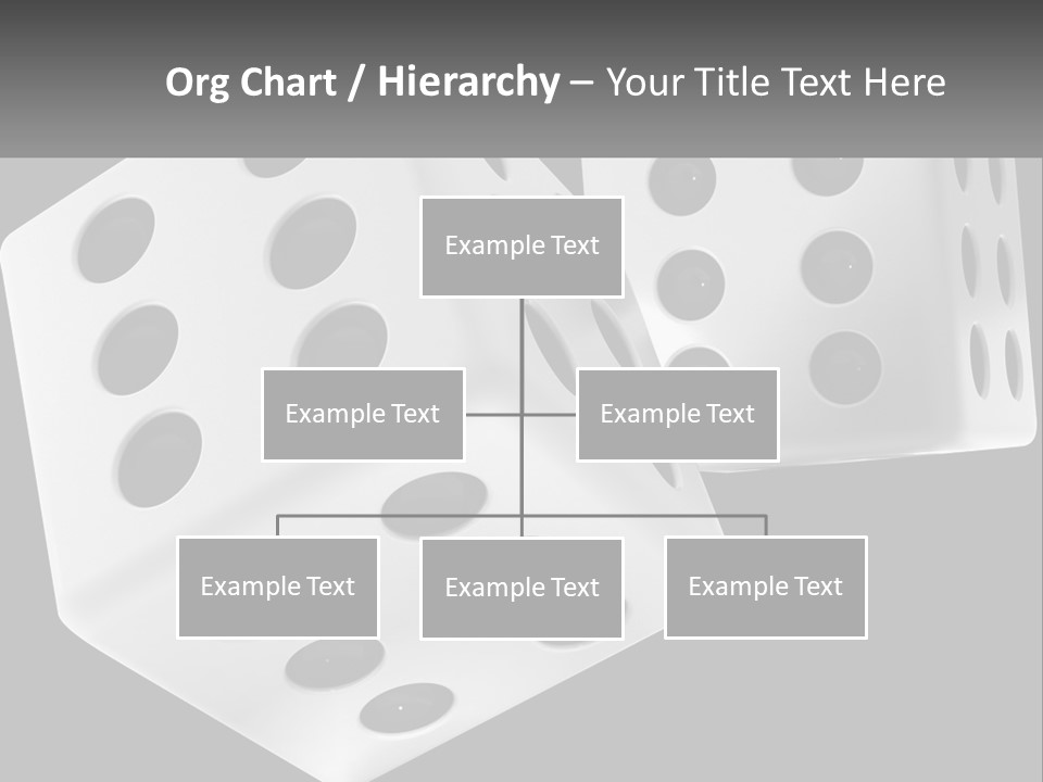 Two White Dices With Black Dots On A Black Background PowerPoint Template