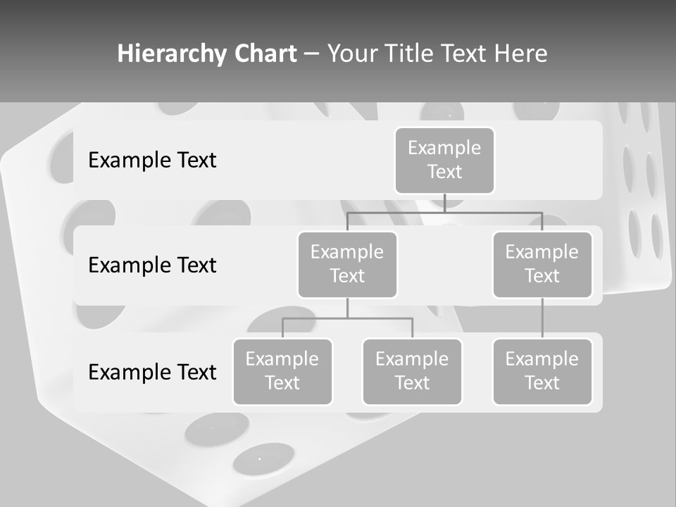 Two White Dices With Black Dots On A Black Background PowerPoint Template