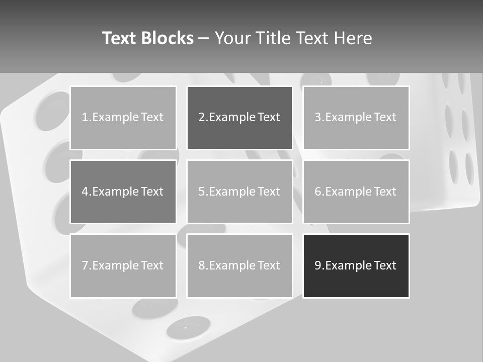 Two White Dices With Black Dots On A Black Background PowerPoint Template