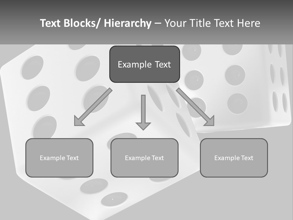 Two White Dices With Black Dots On A Black Background PowerPoint Template