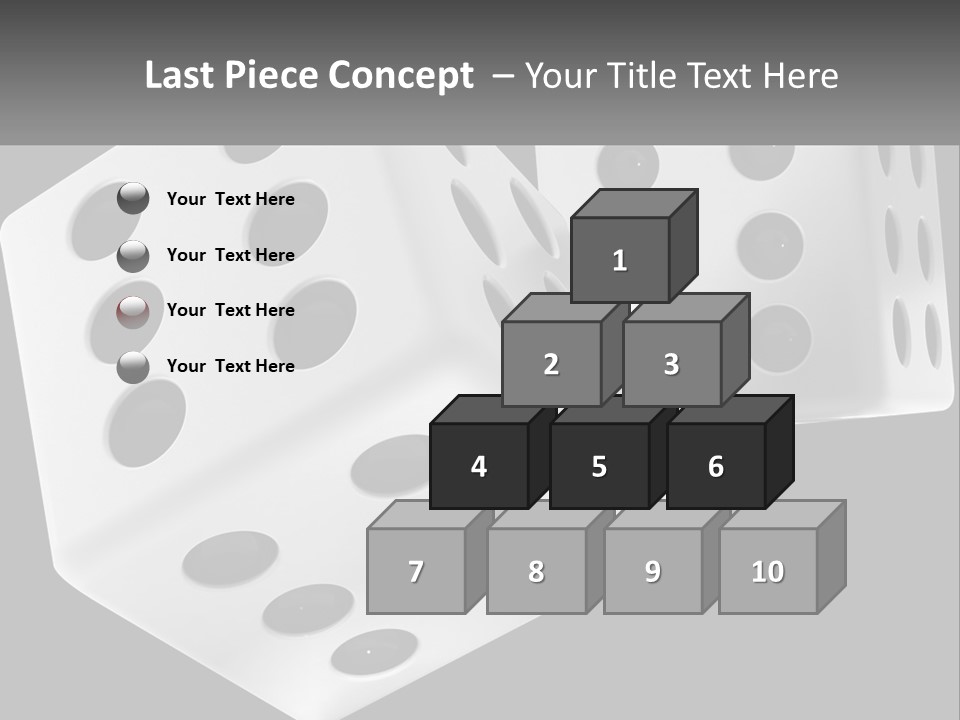 Two White Dices With Black Dots On A Black Background PowerPoint Template