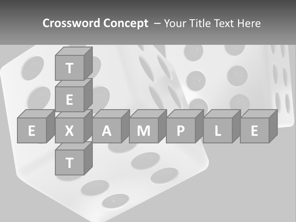 Two White Dices With Black Dots On A Black Background PowerPoint Template
