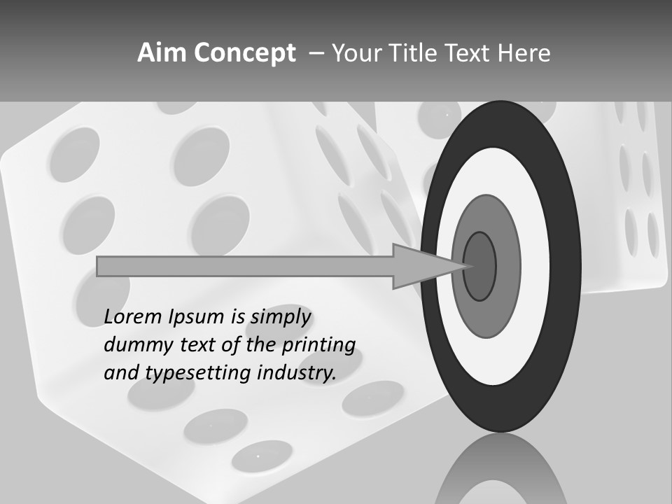 Two White Dices With Black Dots On A Black Background PowerPoint Template