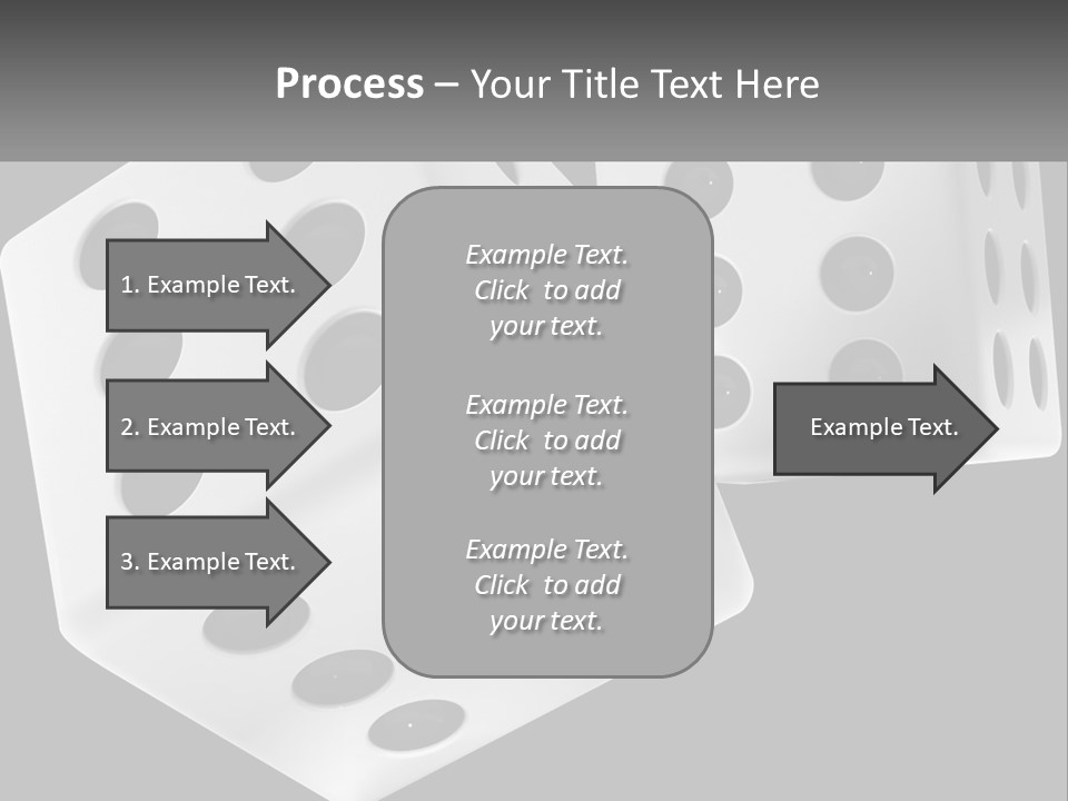 Two White Dices With Black Dots On A Black Background PowerPoint Template