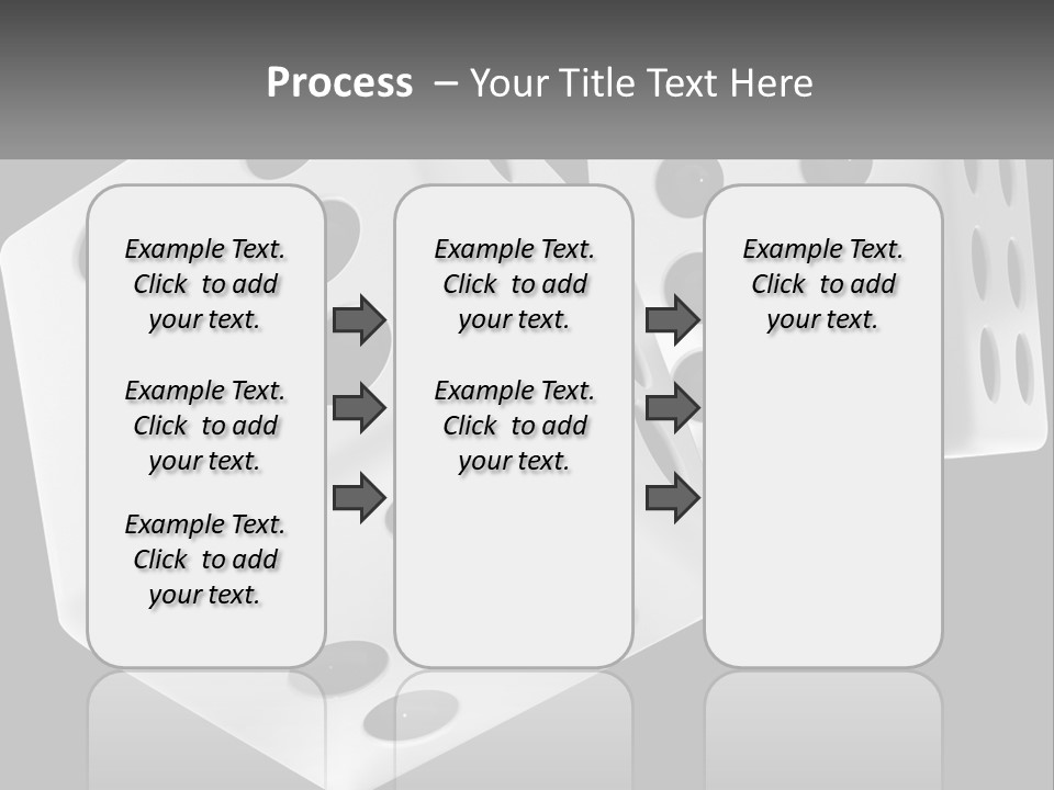 Two White Dices With Black Dots On A Black Background PowerPoint Template