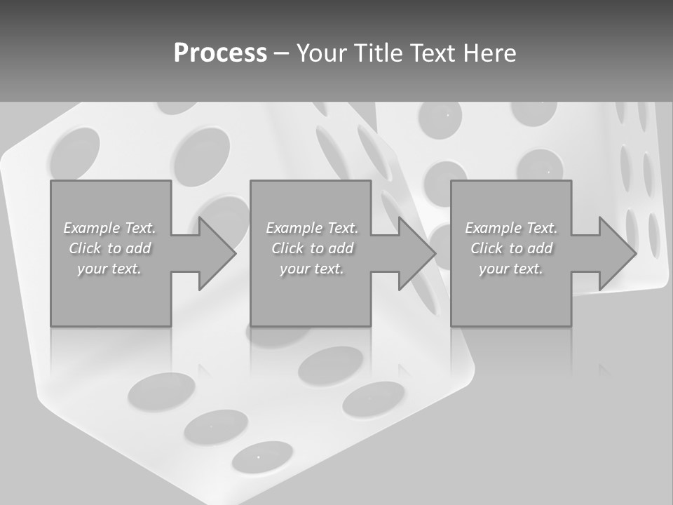 Two White Dices With Black Dots On A Black Background PowerPoint Template