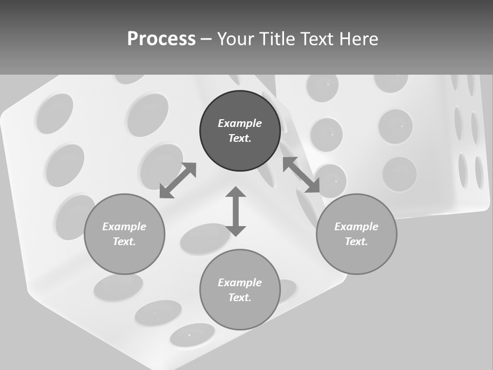 Two White Dices With Black Dots On A Black Background PowerPoint Template