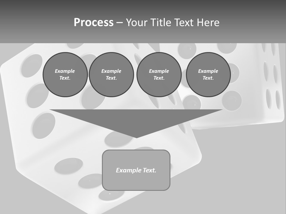 Two White Dices With Black Dots On A Black Background PowerPoint Template