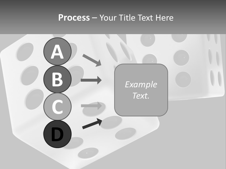 Two White Dices With Black Dots On A Black Background PowerPoint Template